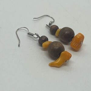 Stone and bead earrings